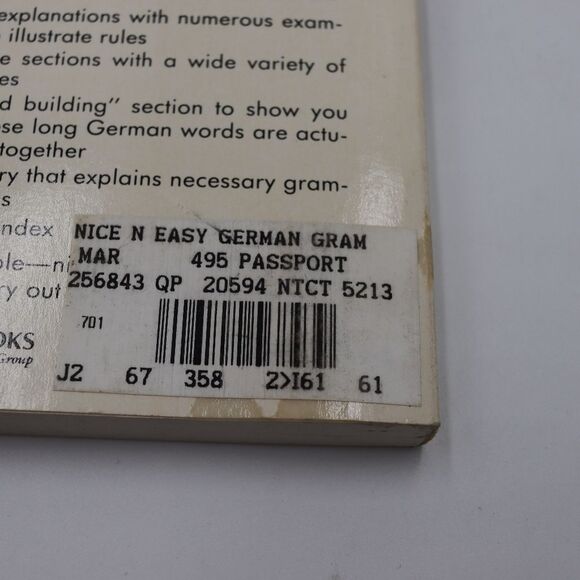 Nice 'n Easy German Grammar Book Passport Books 1983 Language Learning Resource - Picture 8 of 12